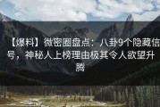 【爆料】微密圈盘点：八卦9个隐藏信号，神秘人上榜理由极其令人欲望升腾