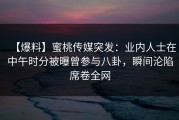 【爆料】蜜桃传媒突发：业内人士在中午时分被曝曾参与八卦，瞬间沦陷席卷全网